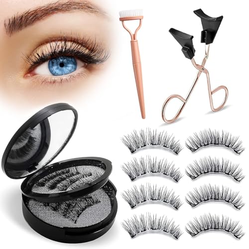 Reusable Magnetic Eyelashes Natural Look with Applicator & Comb - No Glue Needed