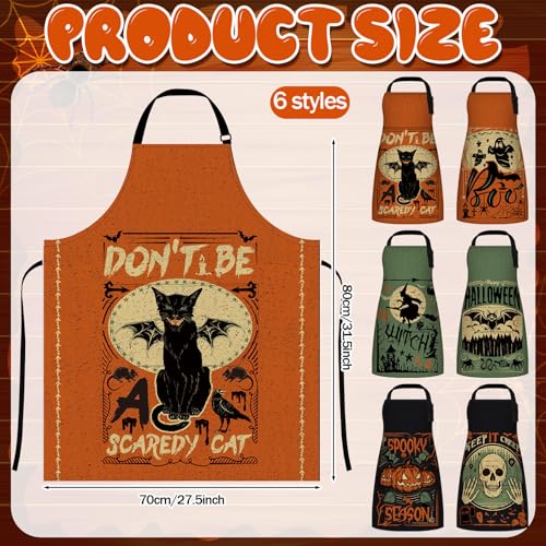 Halloween Aprons with Pockets Skeleton Skull Bloody Apron - Classic Design