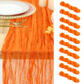 36x10FT Orange Cheesecloth Table Runner 10 Pack Rustic Gauze for Wedding & Party