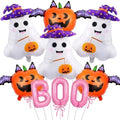 Halloween Foil Balloon Set - Ghost, Pumpkin & Boo Decorations, 9 Pieces