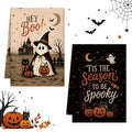 Halloween Kitchen Towels Set with Ghost Design - Boo Ghost Variation A, 2 Pcs, 16x24in