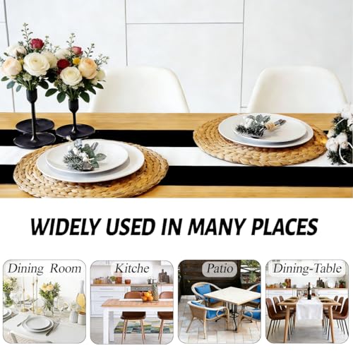 Black and White Stripes Table Runner - Linen Home Decor for Dining & Gifts
