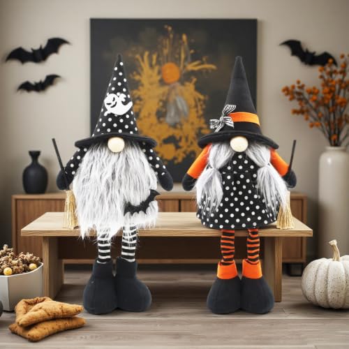 Halloween Gnome Figurines Set of 2 - Standing Halloween Home Decor - Variation of Halloween Gnome / Standard