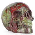 Dragon Blood Stone Crystal Skull Figurine - Carved Healing Skull Decor - Day of The Dead Gift