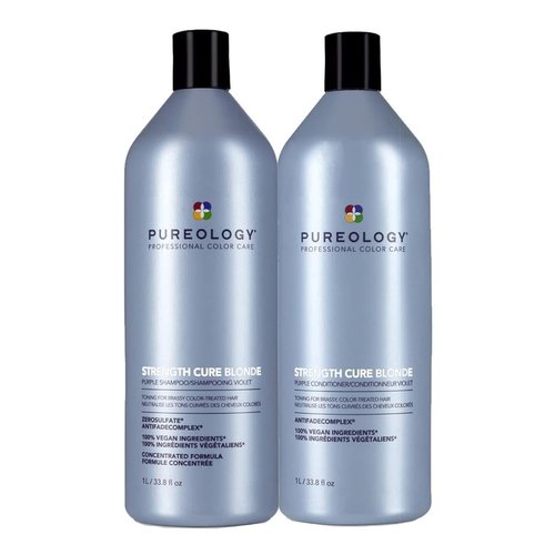 Pureology Strength Cure Blonde Shampoo & Conditioner Set - Nourishing Care for Blonde & Lightened Hair