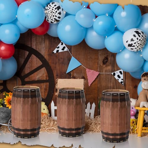 Western Party Decorations Wine Barrel Props - 15.75 x 9.84 Inches, 3 Pack