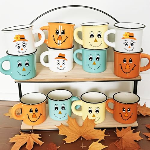 Fall Scarecrow Face Stickers - 30 Vinyl Decor Decals for Crafts & Projects