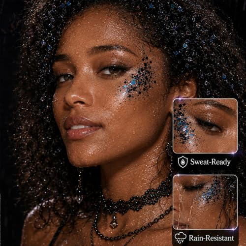 Black Body Glitter - 14 Black Glitter for Face and Body Halloween Makeup