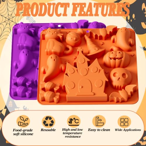 Halloween Silicone Molds 10 Cavity Candy & Cake Shapes for Treats & Crafts