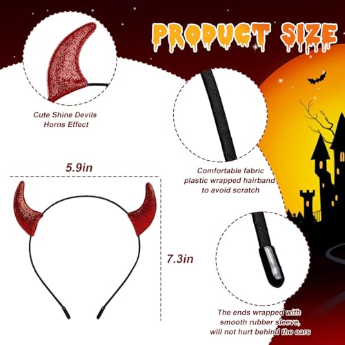 Devil Headband Makeup Kit - Water-Based Red Face Paint, Black Lipstick & Sponge for Halloween Costume