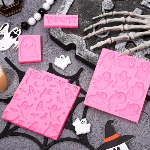 Halloween Ghost Silicone Molds - 4 Pack for Cake, Candy, Chocolate & Crafts