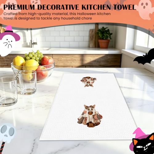 Abyssinian Ghost Halloween Hand Towel - Cat Kitchen Bathroom Decor