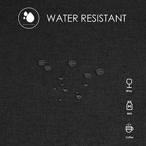 Waterproof Rectangle Table Cloth 55x95 inches Black - Faux Linen Look