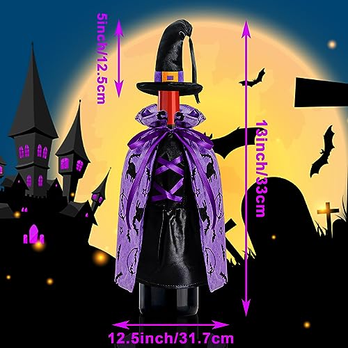 Modern Witch Halloween Wine Bottle Cover 2PCS - Spooky Party Table Decor