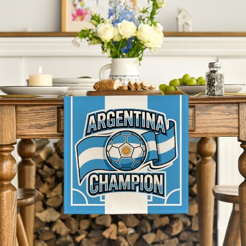 Argentina Flag Soccer Table Runner - 13x72 Inch Kitchen & Dining Decor