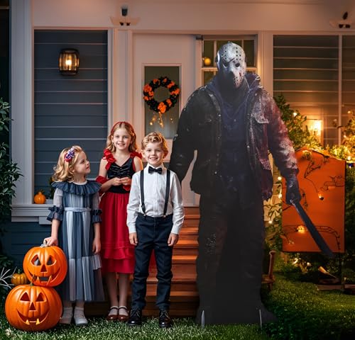 Life Size Horror Cardboard Cutout Halloween Michael Figure Decoration - Red Variation