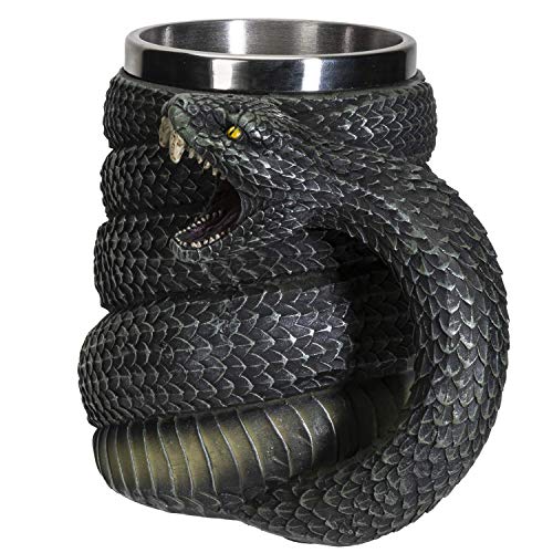 Serpent Snake Coffee Mug 16 fl oz with Removable Stainless Steel Insert - Green Anaconda Drinkware