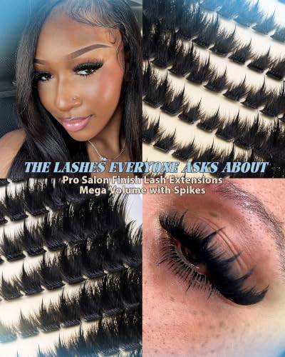 Mega Volume Cat Eye Lash Clusters with Spikes - 9-18mm Premapped Fluffy Eyelash Extensions