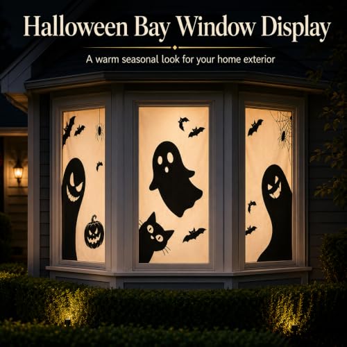 Halloween Window Decorations Set - Spooky Cute Ghosts for Indoor Outdoor Display