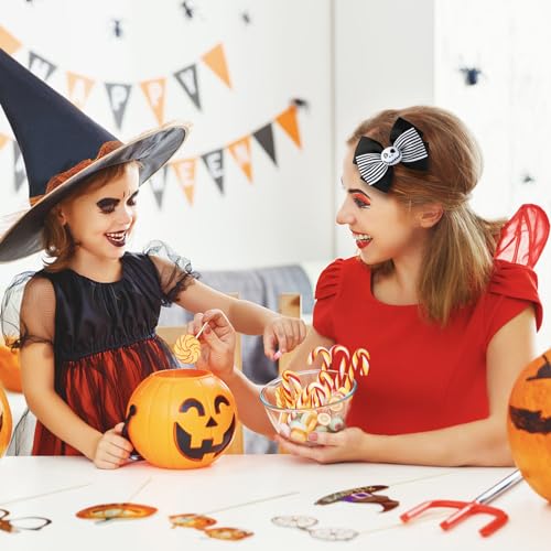 Nuolich Black & White Ghost Skull Hair Bow Clips - Halloween & Christmas Accessories