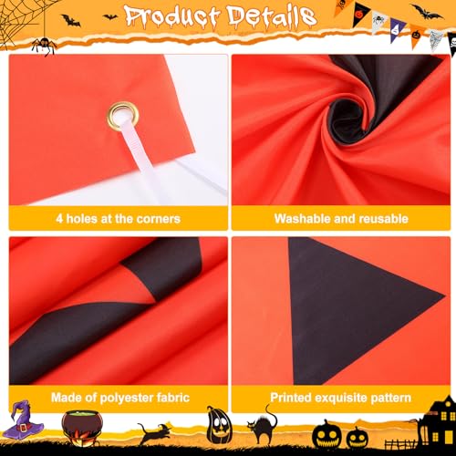 Halloween Pumpkin Door Cover Decorations - 71 x 35 Inch, Mainly Orange