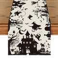 Halloween Table Runner 13x120 Inch Black White Decor Party Home | Artoid Mode 210 GSM