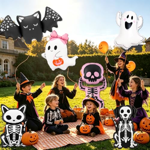 Halloween Ghost and Skull Balloons Set - Ghost Pet Variation