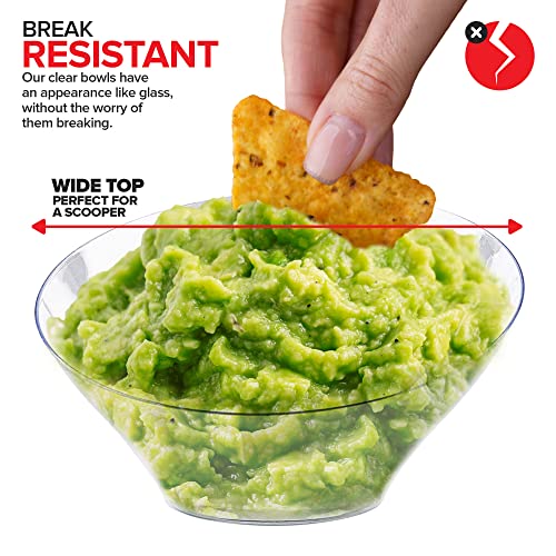 Clear Plastic Serving Bowls - 6oz Small Disposable Snack Dishes, 8 Pack - Variation: Clear / 6 oz