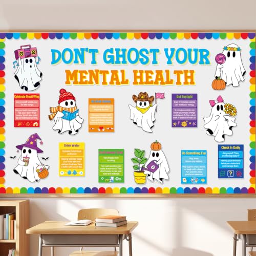 Halloween Ghost Bulletin Board Set with Health Tips Classroom Decorations