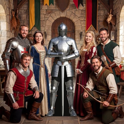 Life-Size Medieval Knight Cardboard Cutout - 5.9 Ft Stand Up Prop - Variation Knight