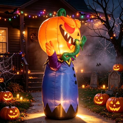 Halloween Inflatable Pumpkin Monster Light Up Yard Decoration - Oval