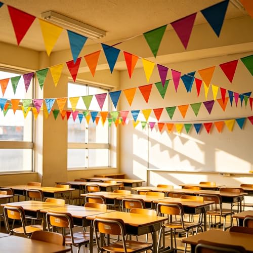 Rainbow Triangle Banners Set for Party Decorations - 72PCS Garland Flags