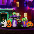 Halloween Inflatable Decor Set - Witch, Ghost, Frankenstein, Cat, Pumpkin, 8Ft