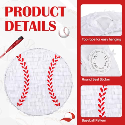 Baseball Piñata Party Supplies with Stick and Blindfold - Sports Theme Decoration