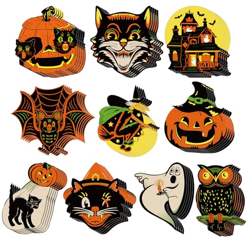 50Pcs Halloween Cardboard Cutouts Set for Party Decor, Home & Classroom