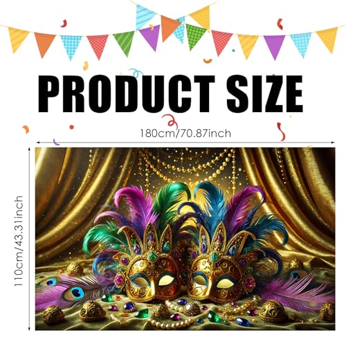 Carnival Party Banner Dual Mask Decor 71x43 Polyester - Variation LR00084