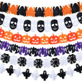 Halloween Paper Garland Set - 6 Pieces, 60 ft Black, Orange & White Decorations