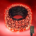 Nisocy 400FT Red Christmas String Lights with Remote, Green Wire, 8 Modes, Timer, Indoor Outdoor Decor
