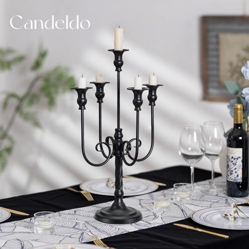20 Inch Black Candelabra Set of 2 Halloween Gothic Table Centerpieces