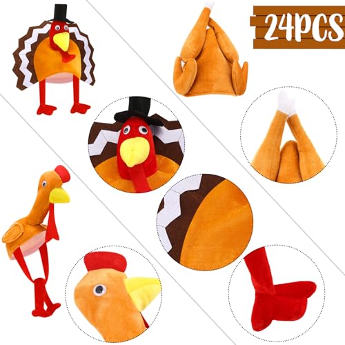 Tradder Turkey Hats 3 Designs Thanksgiving Costume for Parties - Variation 24