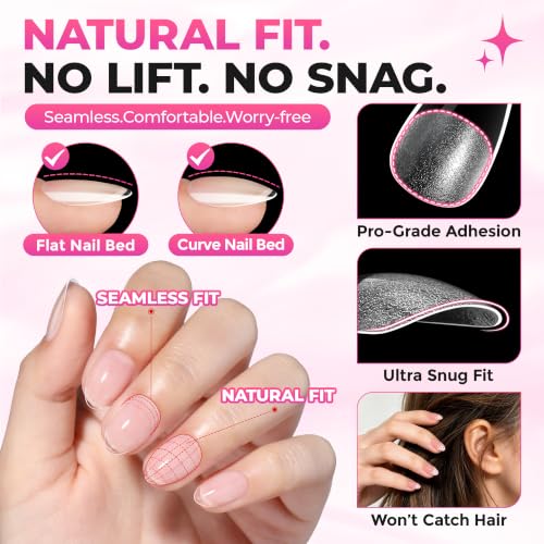 Extra Short Almond Nail Tips Kit with Gel Glue, UV Lamp & Tools - 120Pcs