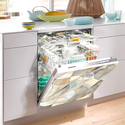 Abstract Stained Glass Pattern Magnetic Refrigerator Cover 23x26 in - Easy Install Decor