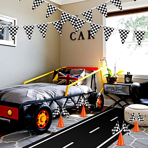 Race Car Party Supplies Set with Track, Flags & Cones - Kids Event Decorations