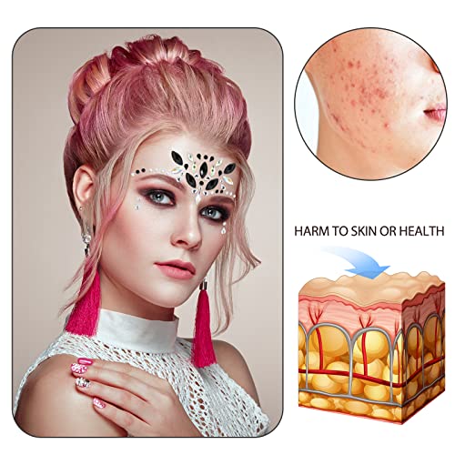 Halloween Face Gems Stickers 6 Sheets Black Face Jewels Makeup Accessories