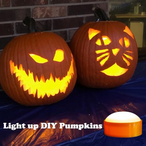 6 Pack Halloween Pumpkin LED Lights with Timer - Battery Operated Candles