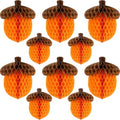 Fall Acorn Honeycomb Ball Decorations Set - Autumn Thanksgiving Halloween Party Ornaments