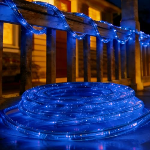 Blue LED Rope Light 20Ft Waterproof Outdoor Decorative Lighting - Buyagn