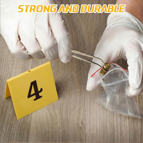 40 Pack Evidence Markers with Numbered Acrylic Tents for Investigations & Halloween Decorations