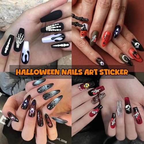 Halloween Nail Art Stickers - Pumpkin Skull Ghost Bat & Spider Web Design - Variation of THIS Listing