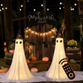 Halloween Ghost Decorations Outdoor with Remote Control String Lights - Ghost Eyes - 62-Inch Spooky Yard & Porch Decor